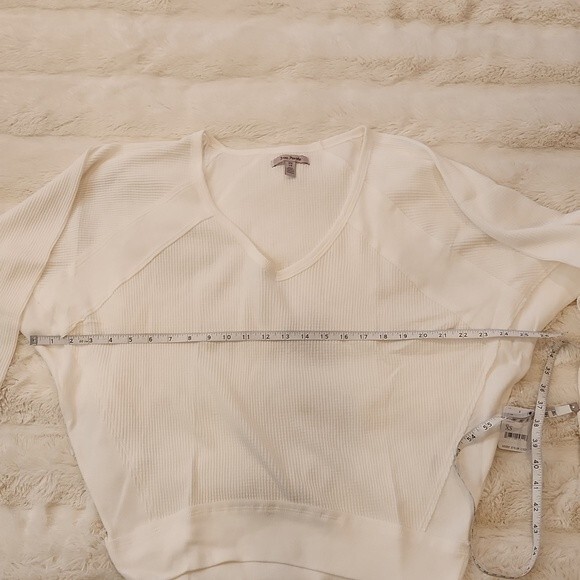 Free People Santa Clara Thermal Shirt Top Long Sleeve White size XS new w… - Picture 15 of 16